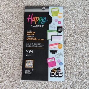 Happy Planner Bright Budget Stickers‎ 994 Pieces Bills Due New